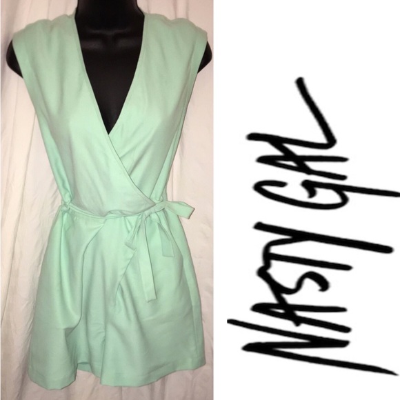 Nasty Gal Pants - SOLD‼️ Nasty Gal Light Blue Sexy Romper Size Small